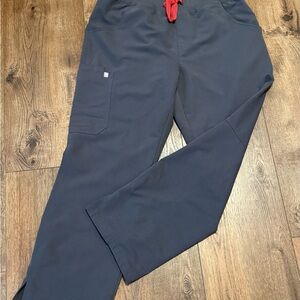 Figs Women’s Charcoal Gray Joggers with Red Drawstring